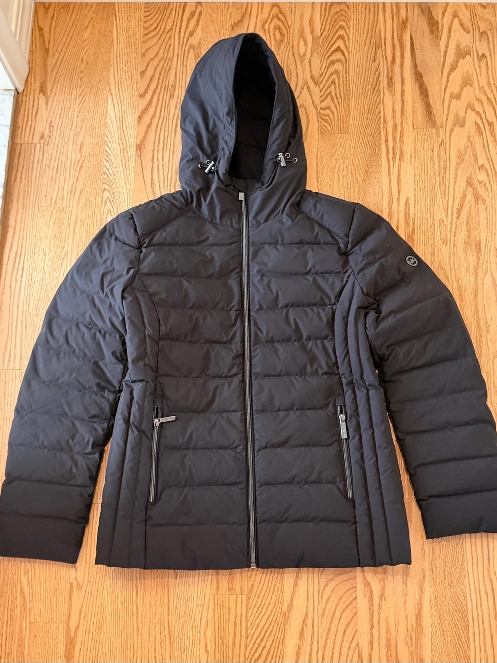 Michael Kors Women’s Black Hooded Quilted Puffer Jacket